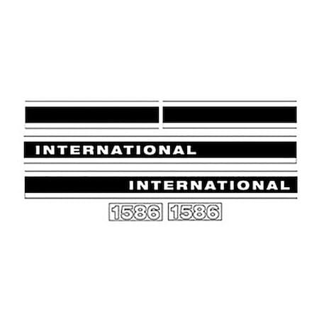 Aftermarket Hood Decal Set for International Tractor 1586 with Cab I1586C